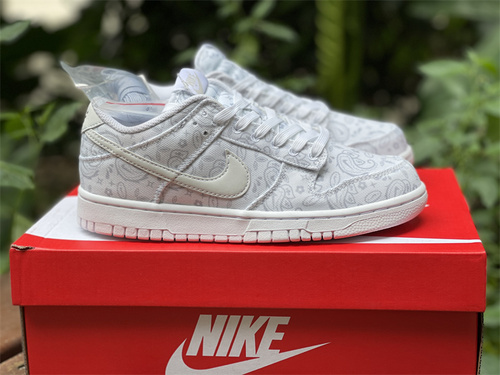 Pure original version_ nike dunk low _White Paisley_ white cashew number_ DJ9955-100_ full code shipment 36--46-f3db93c1